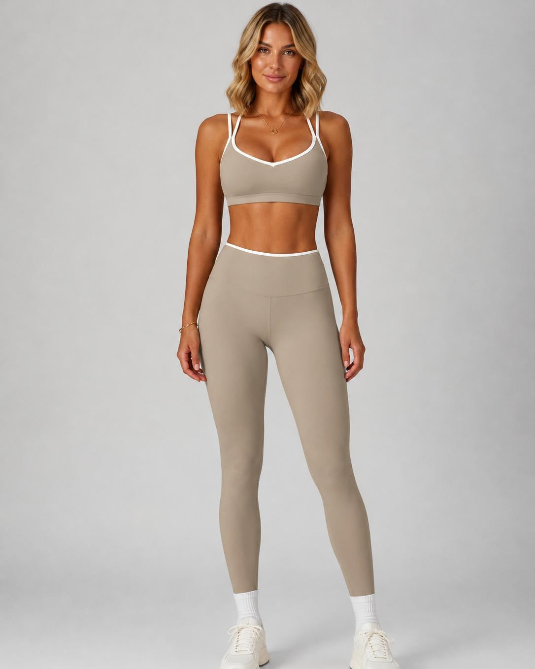 Brassière beige & blanc