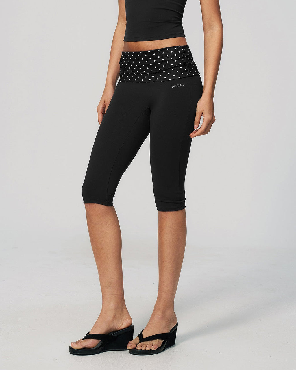 Legging noir a pois