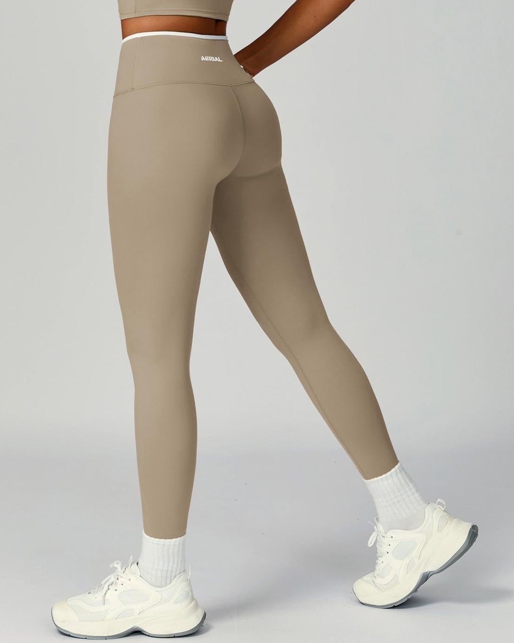 Legging beige & blanc